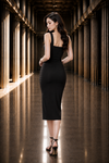 Black Sleeveless Fitted Mini Dress