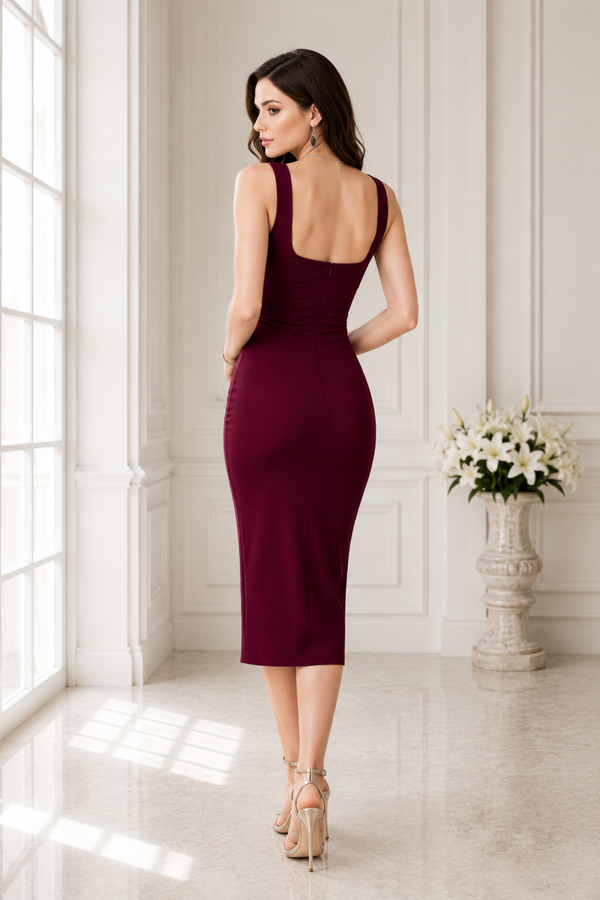 Elegant wine short dress