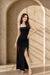 Black sleeveless maxi dress