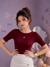 Maroon Fitted Top for Women