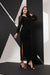 Black Ruched Side Slit Maxi Dress