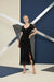 Black Ruched Ruffle Hem Midi Dress