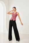 Peach Sleeveless Tailored Button Front Top