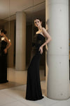 Midnight Muse Rosette Mesh Maxi Dress