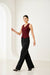 Maroon Sleeveless Tailored Button Front Top