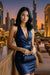 Navy Blue Halter-Neck Satin Bodycon Mini Dress - GARMENT2FASHION