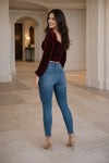 Maroon Velvet Crop Top for Women - GARMENT2FASHION