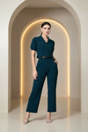 Teal Blue Solid Women’s Co-ord Set for Casual Wear - GARMENT2FASHION