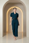 Teal Blue Solid Women’s Co-ord Set for Casual Wear - GARMENT2FASHION