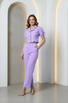 Lavender Puff Sleeve Co-ord Two Piece Style