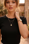 Classic Black Ribbed Crew Neck T-shirt
