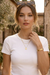 Classic White Ribbed Crew Neck T-shirt