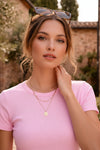 Baby Pink Ribbed Crew Neck T-shirt