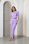Lavender Puff Sleeve Co-ord Two Piece Style