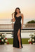 Midnight Elegance Ruched Slit Maxi Dress