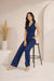 Navy Blue Tailored Vest and Wide-Leg Trouser Co-ord Set