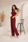 Maroon Tailored Vest and Straight-Leg Trouser Co-ord Set