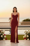 Wine Red Women’s Sleeveless Evening Gown - GARMENT2FASHION