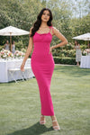 Women Ruched Bodycon Maxi Dress