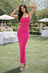 Women Ruched Bodycon Maxi Dress
