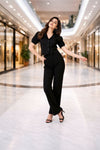 Elegant Cord Set with Cropped Shirt & Straight Pants