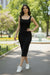 Black Sleeveless Bodycon Midi Dress for Women