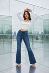 White Halter Neck Ruched Crop Top with Flared Sleeve Shrug
