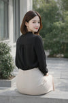 Elegant Frill Neck Button Down Shirt