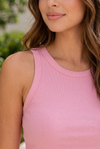 Women Ribbed Sleeveless Crop Top Slim Fit