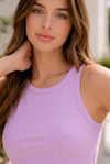 Women Ribbed Sleeveless Crop Top Slim Fit
