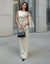 Off-White Maxi Dress Ruched Off Shoulder Bodycon - GARMENT2FASHION
