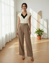 Off-White Solid Women’s V-Neck Casual Top - GARMENT2FASHION