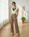 Off-White Solid Women’s V-Neck Casual Top - GARMENT2FASHION