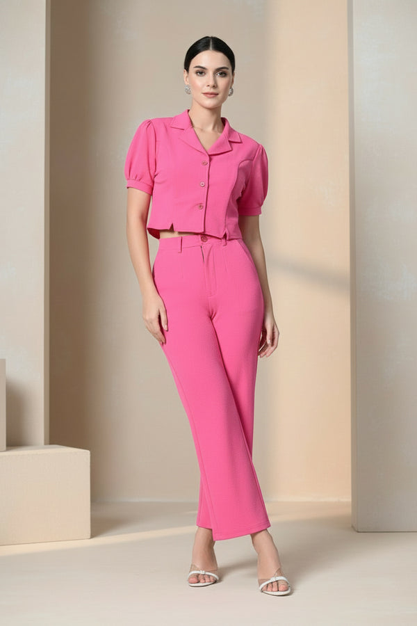 Pink Women Co-ord Set Two Piece Style - GARMENT2FASHION