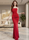 Red Square Neck Bodycon Maxi Dress - GARMENT2FASHION