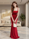 Red Square Neck Bodycon Maxi Dress - GARMENT2FASHION